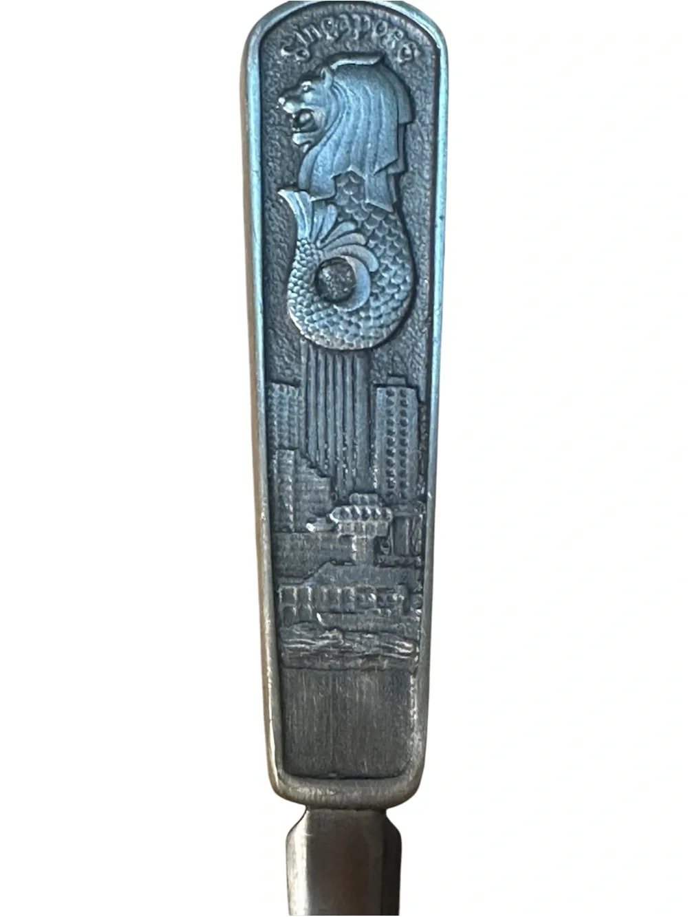 Vintage Singapore Merlion Letter Opener Silver Tone Souvenir Desk Accessory 7.5”